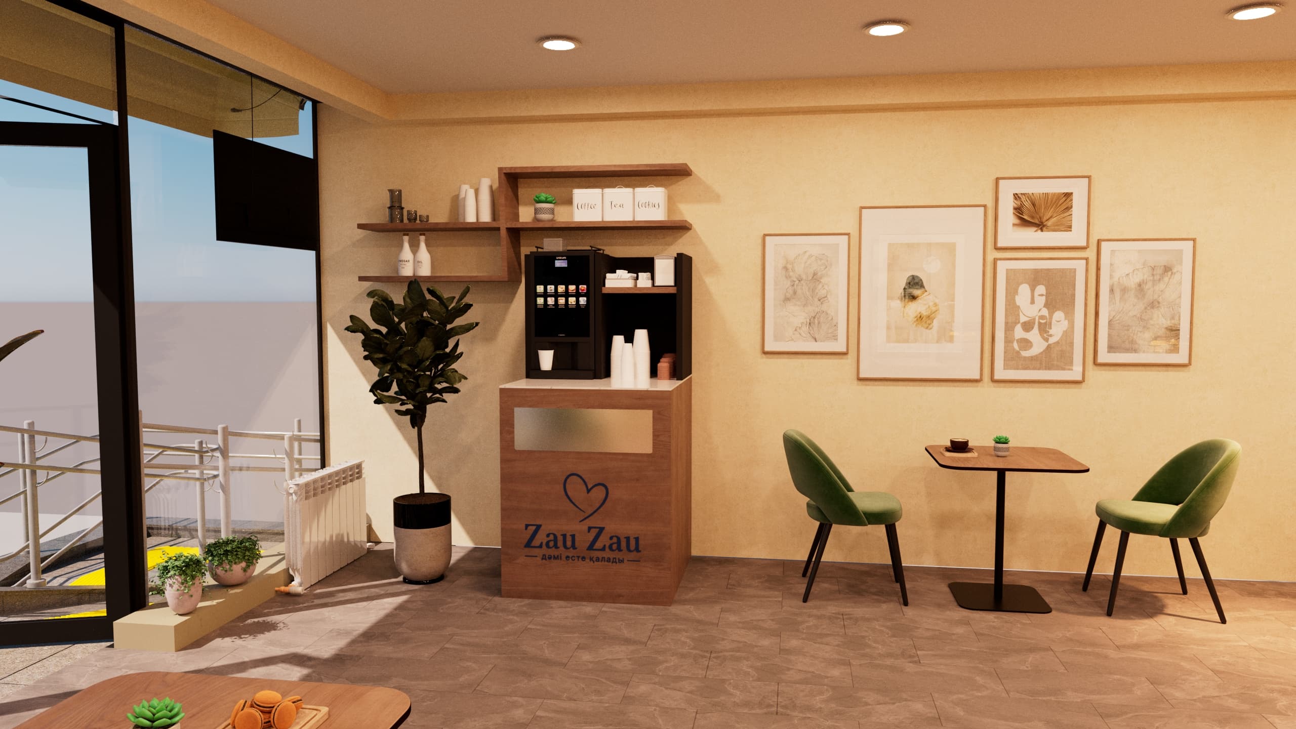 Дизайн фасада и интерьера кондитерской Zau Zau