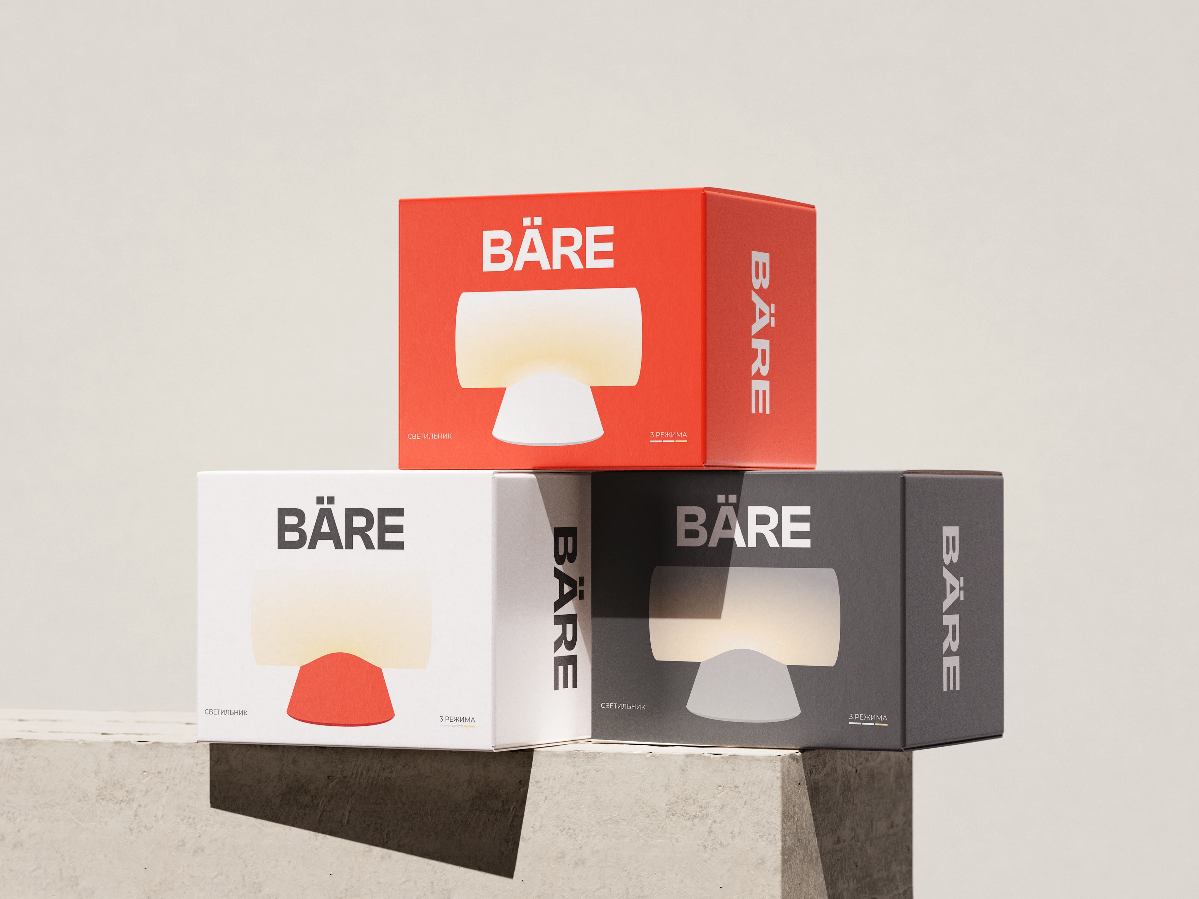 packaging design for lamp BARE